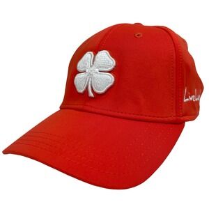 Black Clover Live Lucky Men S/M Red White Clover Embroidered Flex Hat Cap Golf